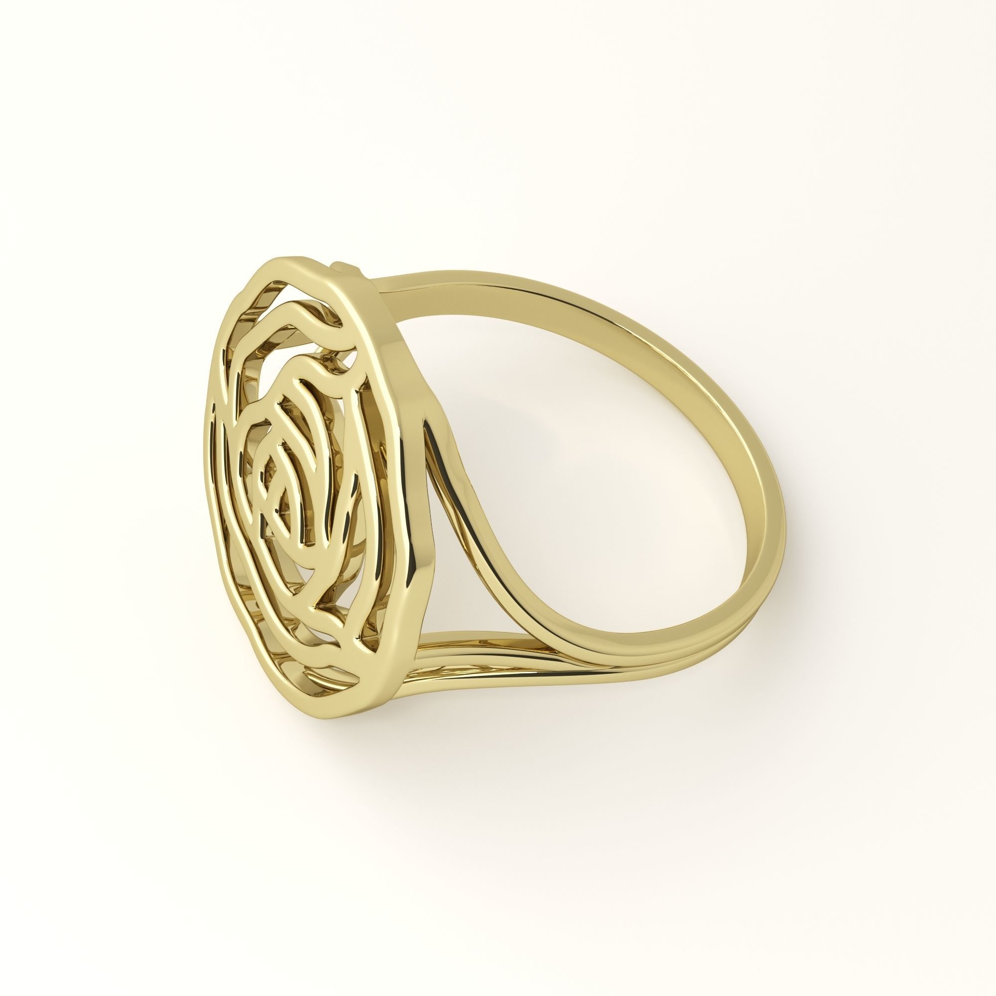 Rose ring 3D print model_6