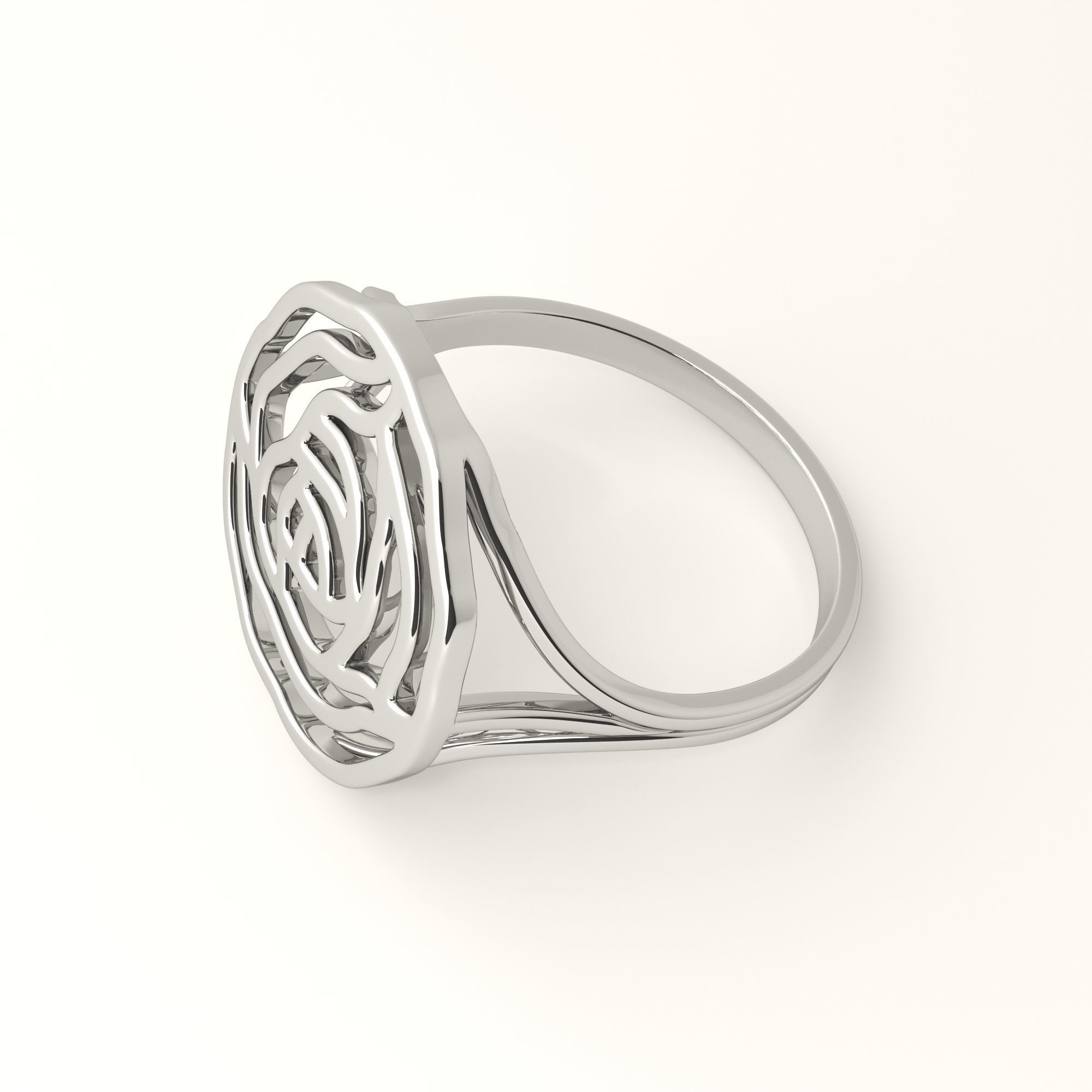 Rose ring 3D print model_7