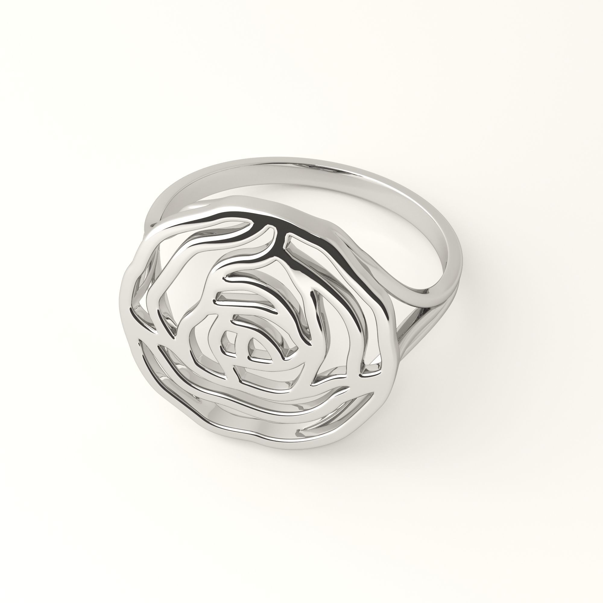 Rose ring 3D print model_3