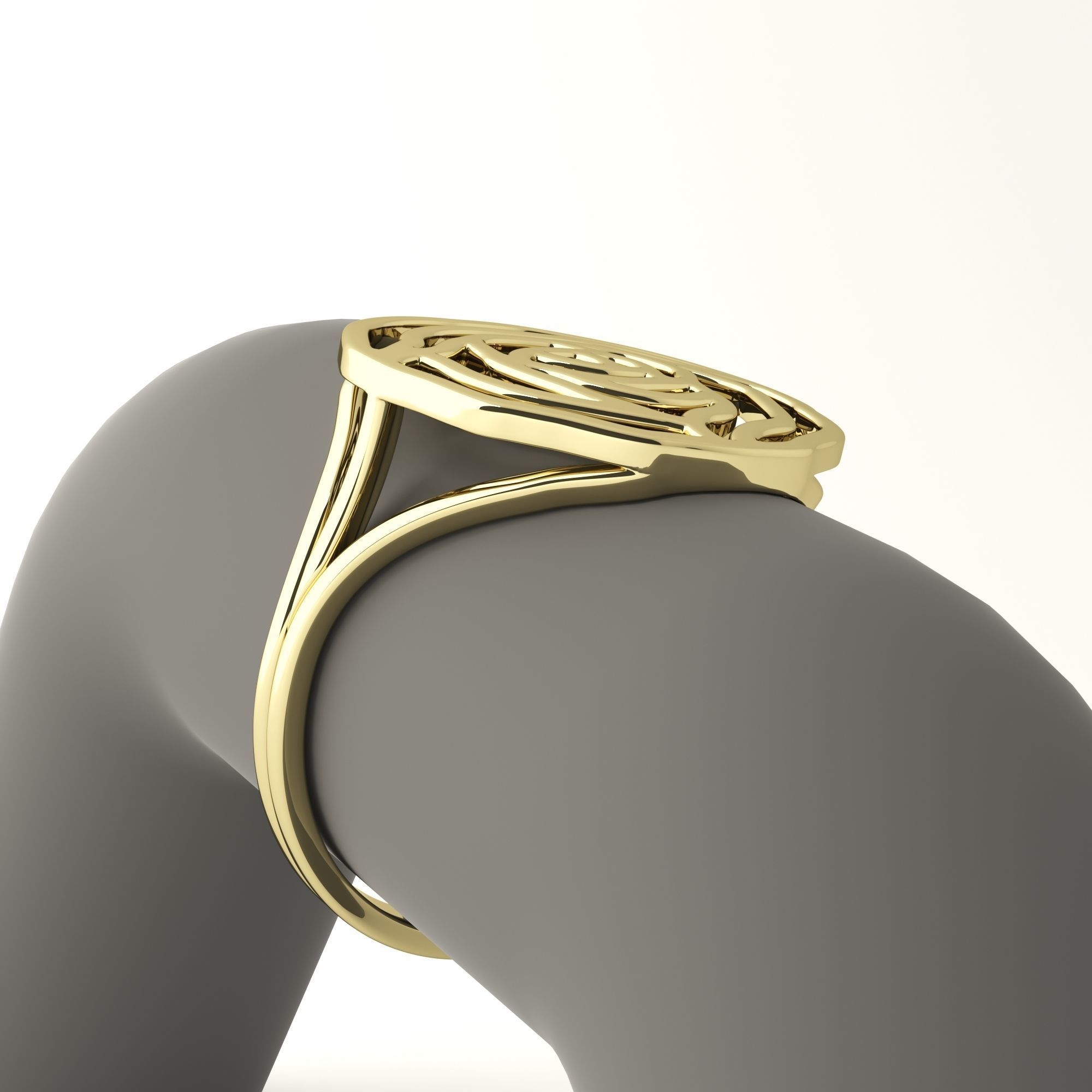 Rose ring 3D print model_25