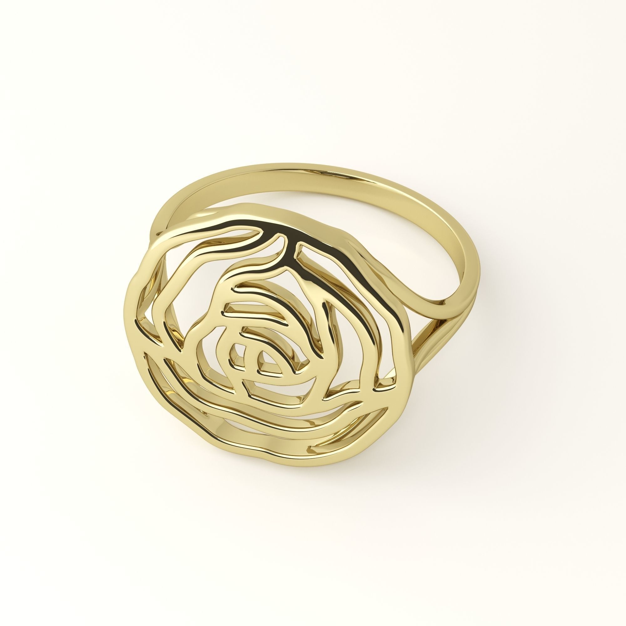 Rose ring 3D print model_2