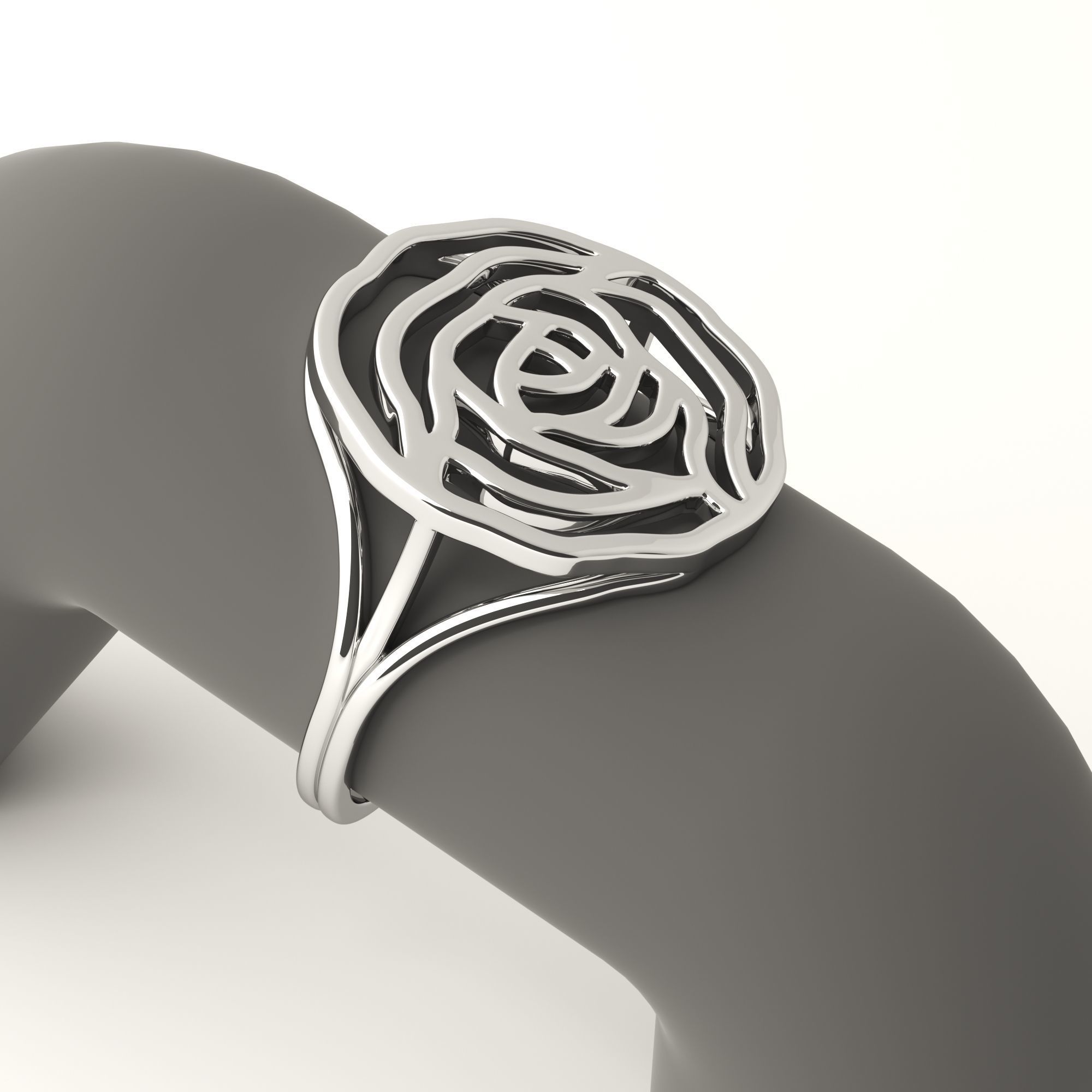Rose ring 3D print model_29