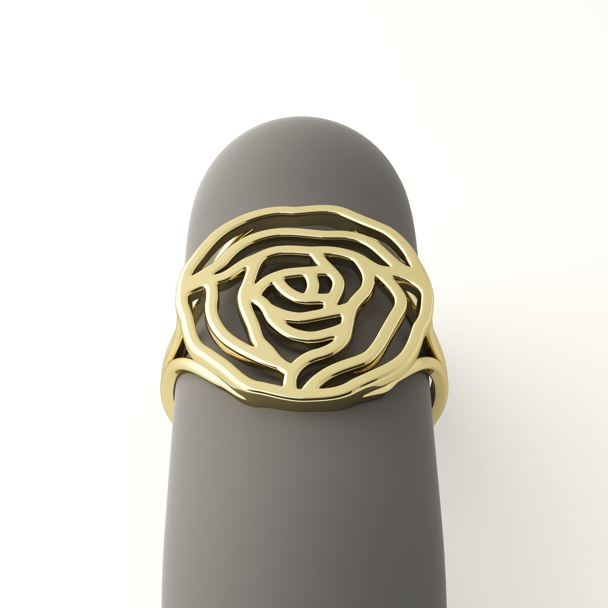 Rose ring 3D print model_16