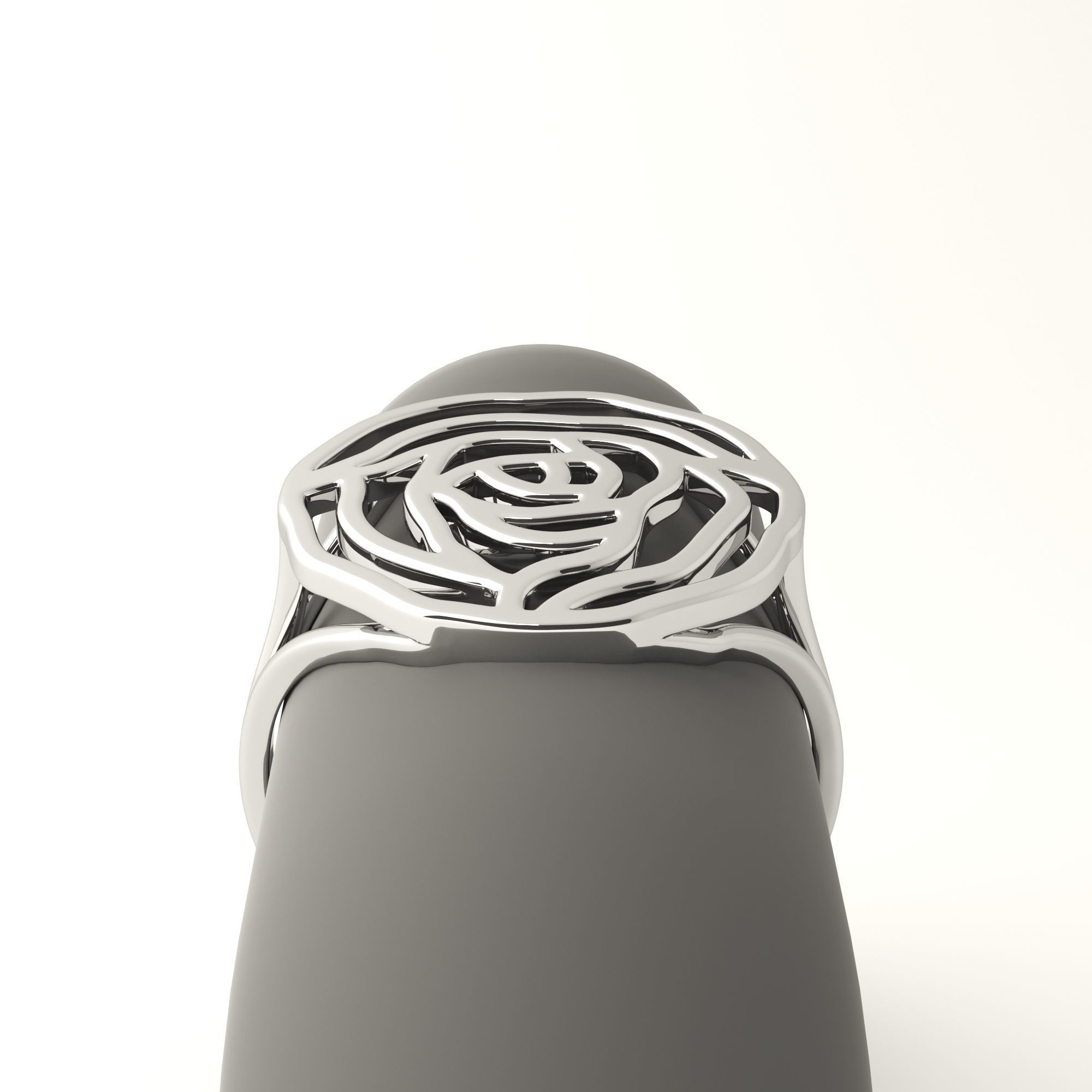Rose ring 3D print model_21