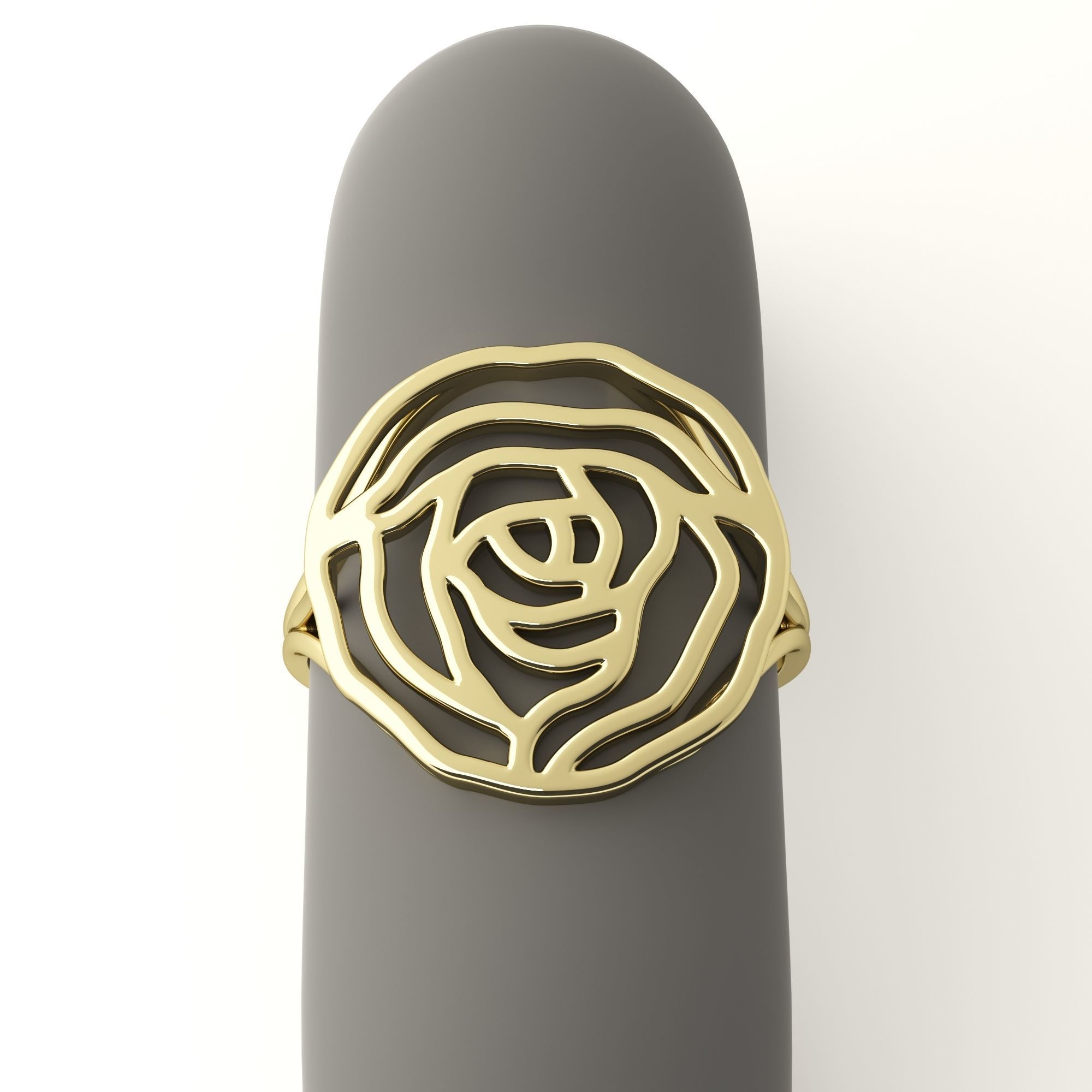 Rose ring 3D print model_18