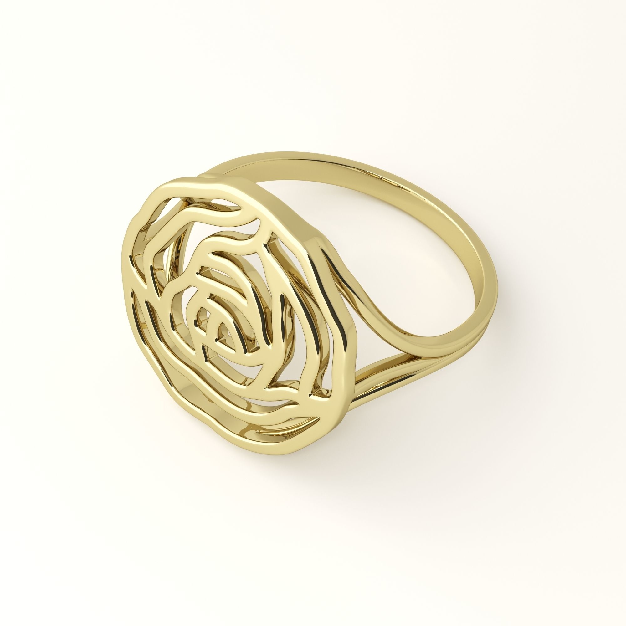 Rose ring 3D print model_4