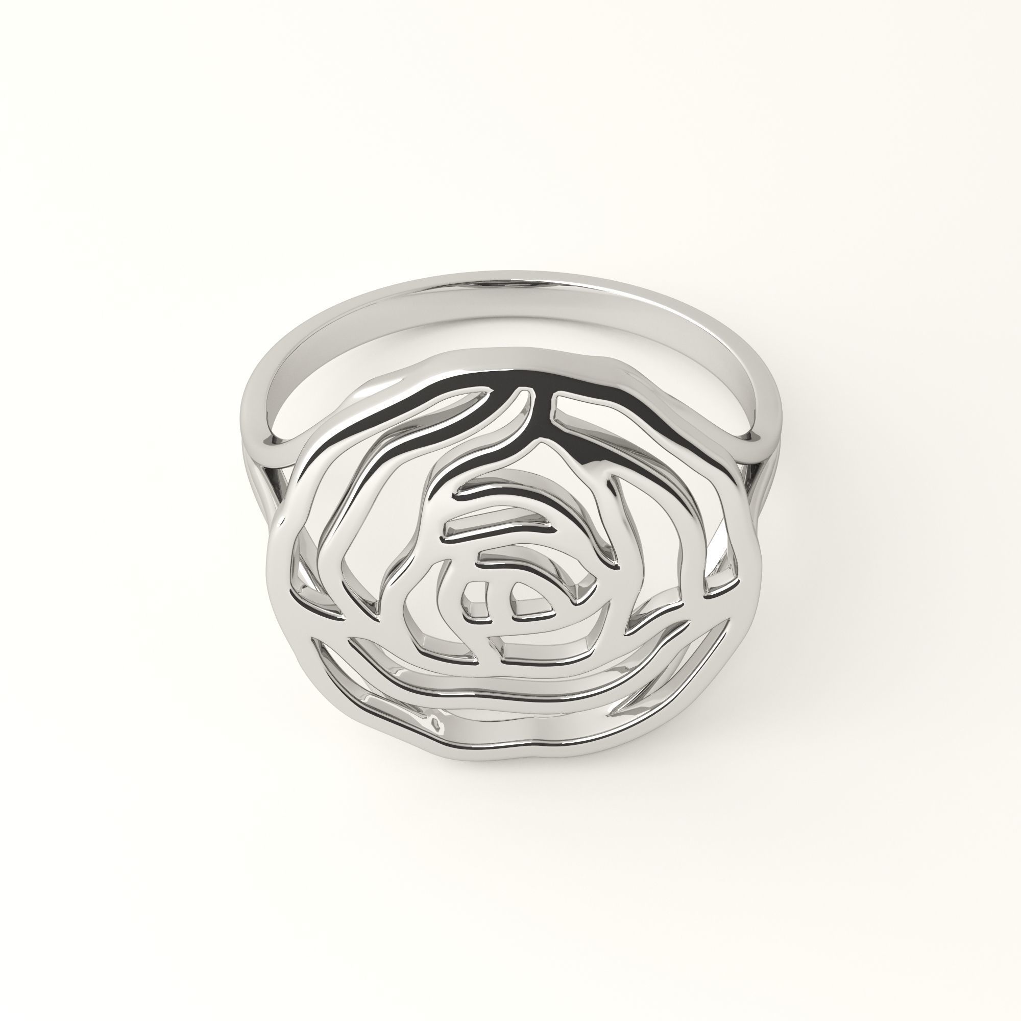 Rose ring 3D print model_1