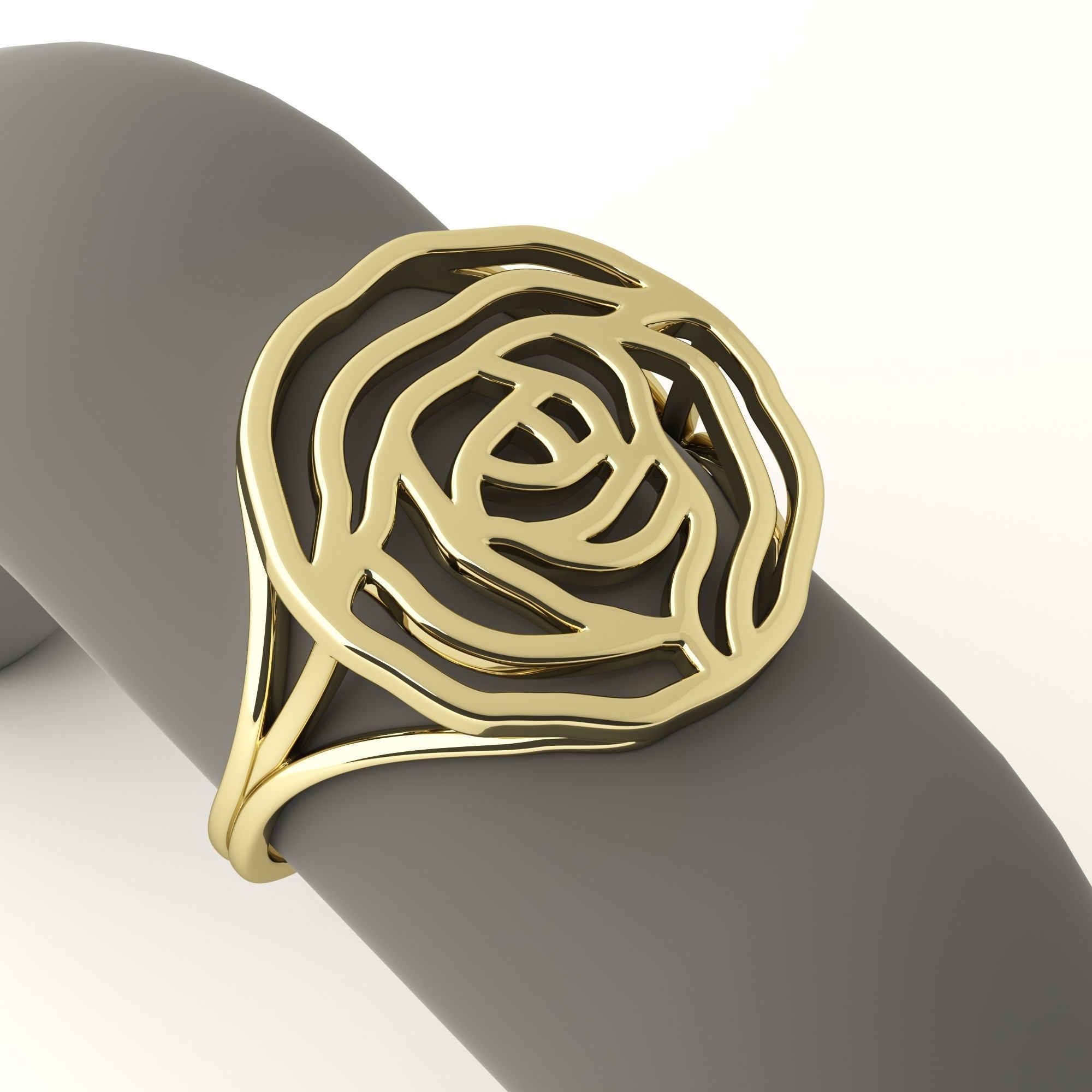 Rose ring 3D print model_30