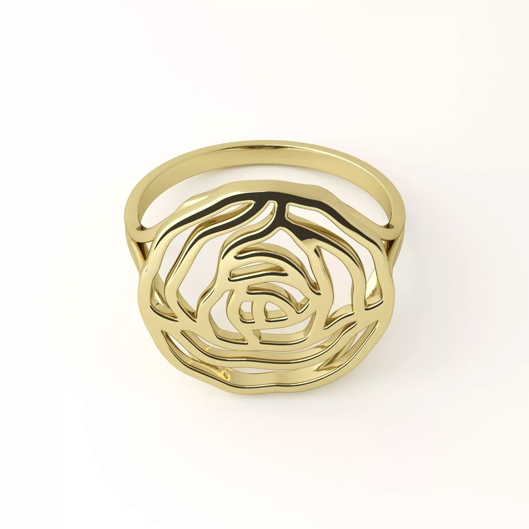 Rose ring 3D print model_0