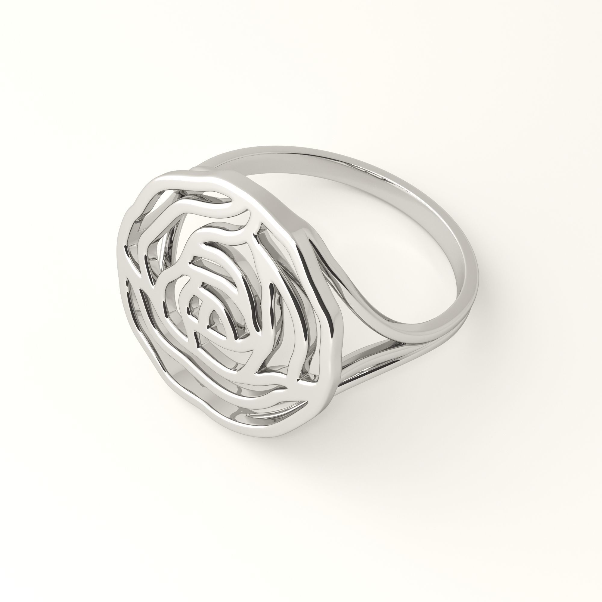 Rose ring 3D print model_5