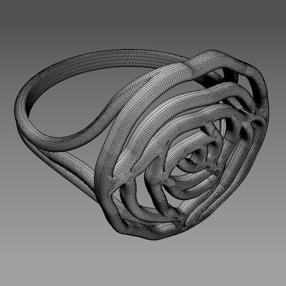 Rose ring 3D print model_34
