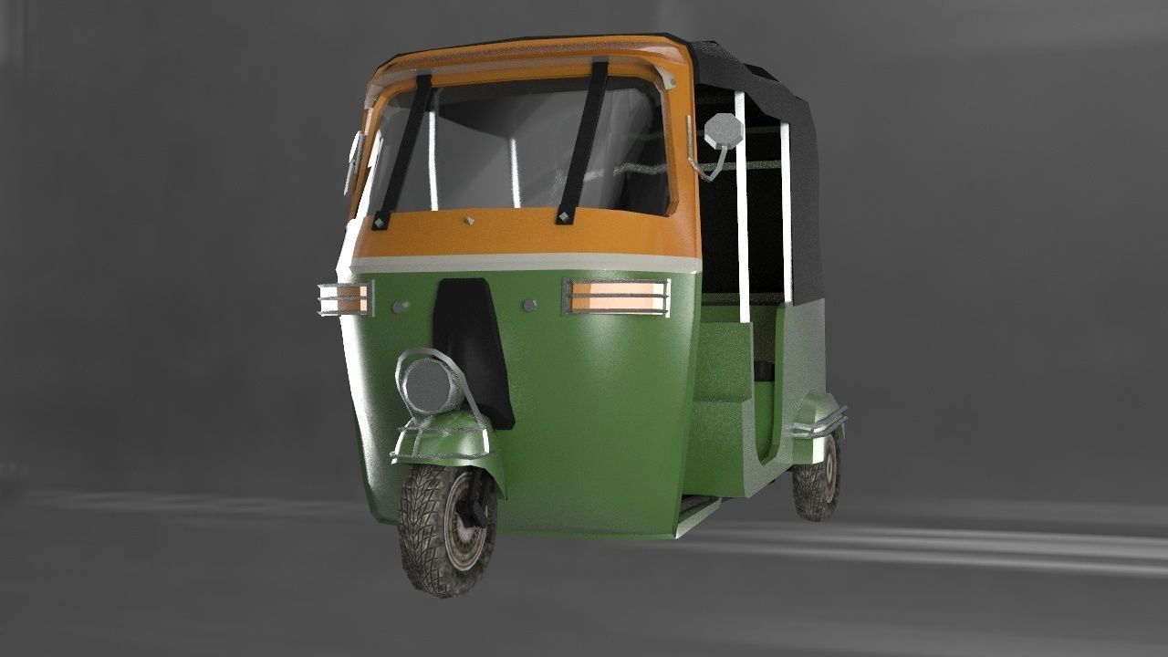 Auto Rickshaw  Low-poly 3D model_5
