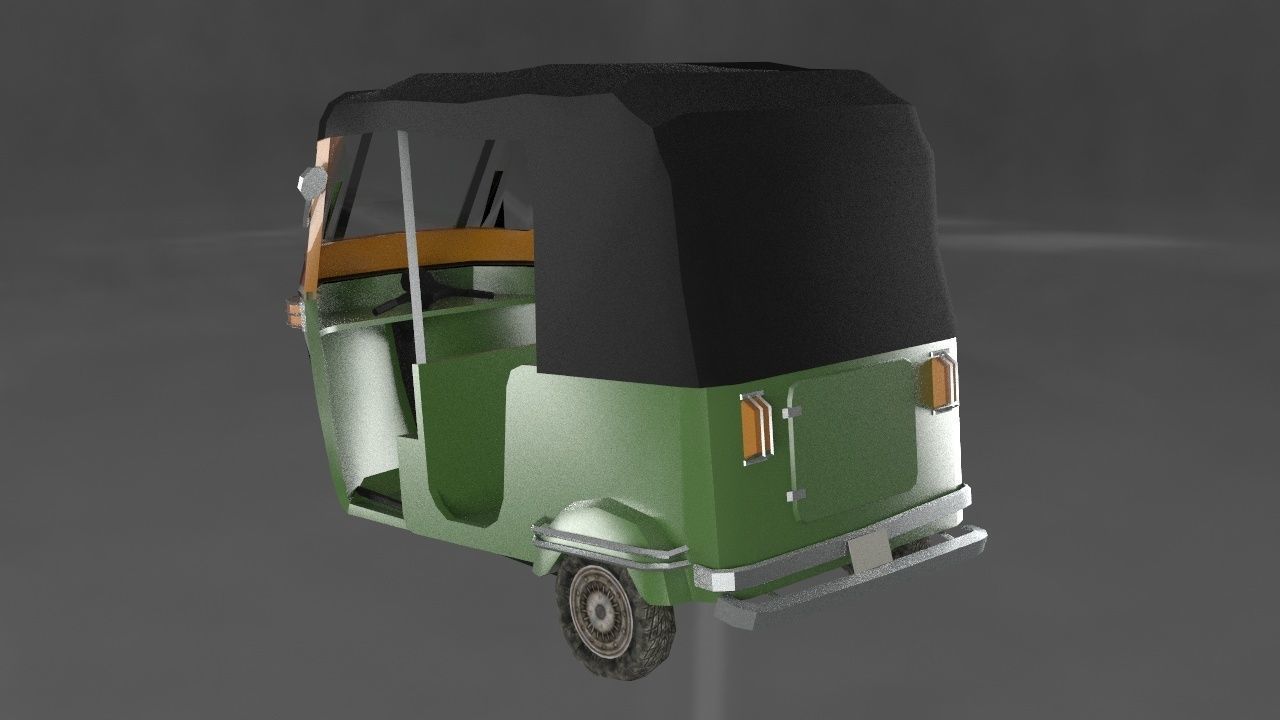 Auto Rickshaw  Low-poly 3D model_4