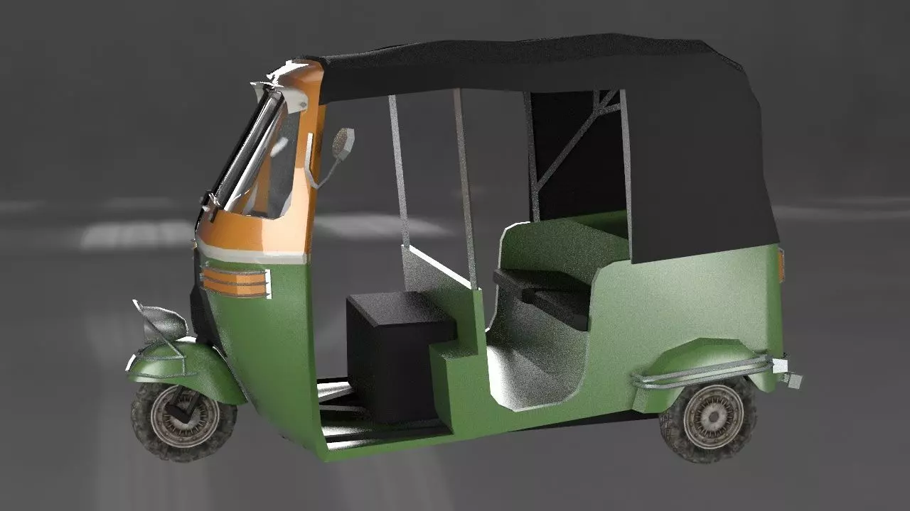 Auto Rickshaw  Low-poly 3D model_0