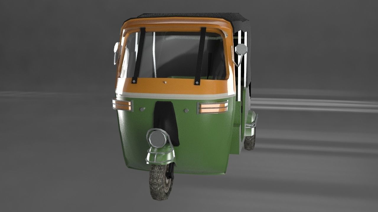 Auto Rickshaw  Low-poly 3D model_1