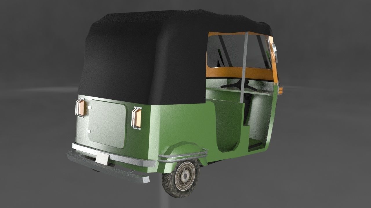 Auto Rickshaw  Low-poly 3D model_3