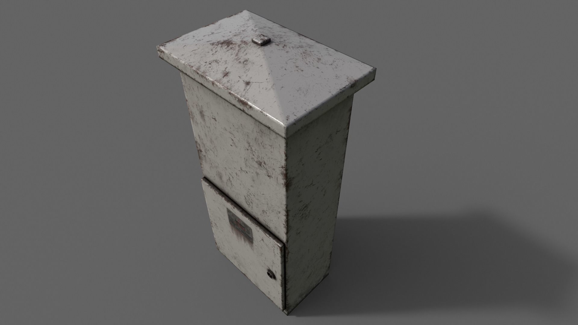 PBR Electric Box LightGrey V4 Low-poly 3D model_13