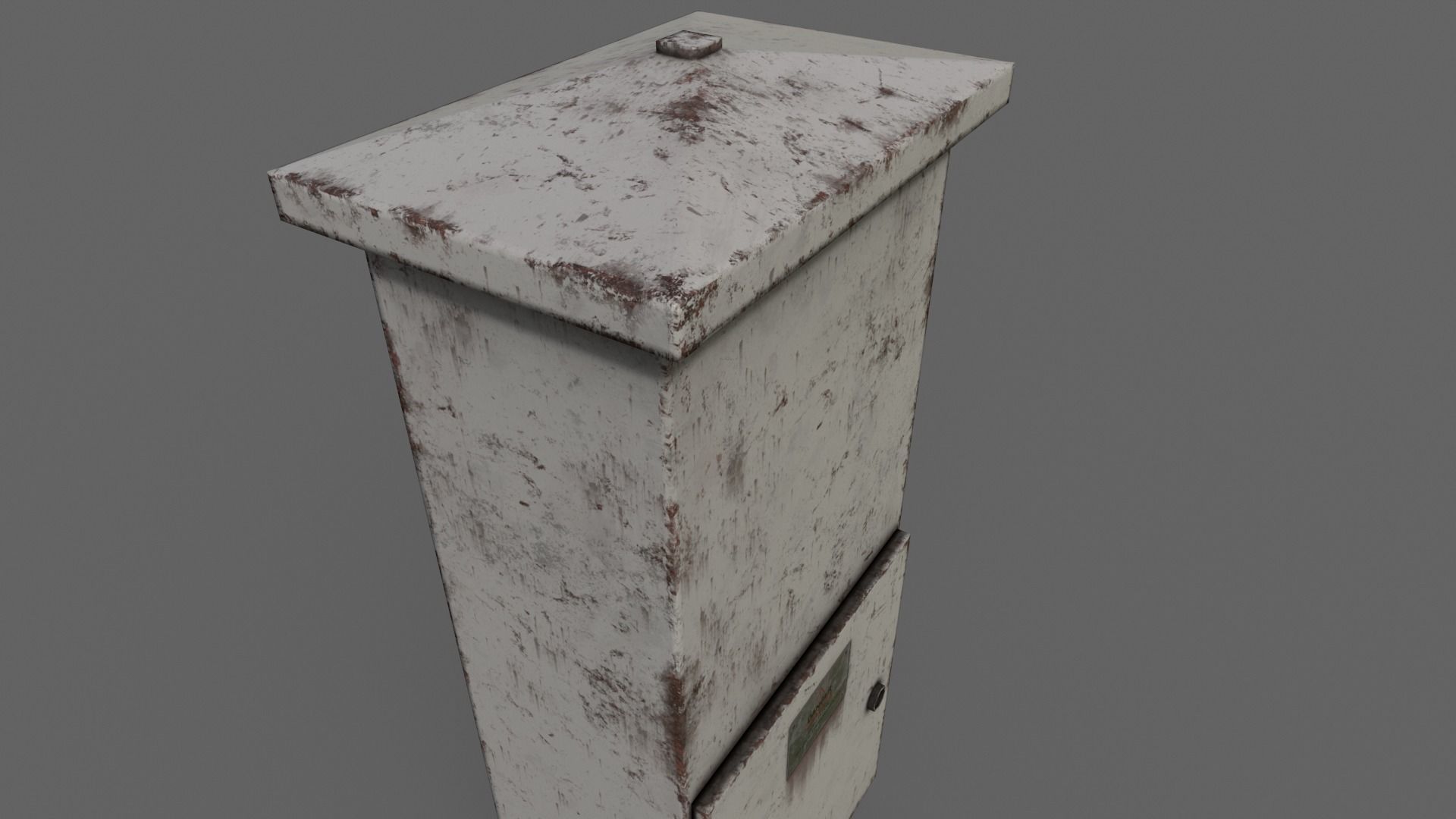 PBR Electric Box LightGrey V4 Low-poly 3D model_11