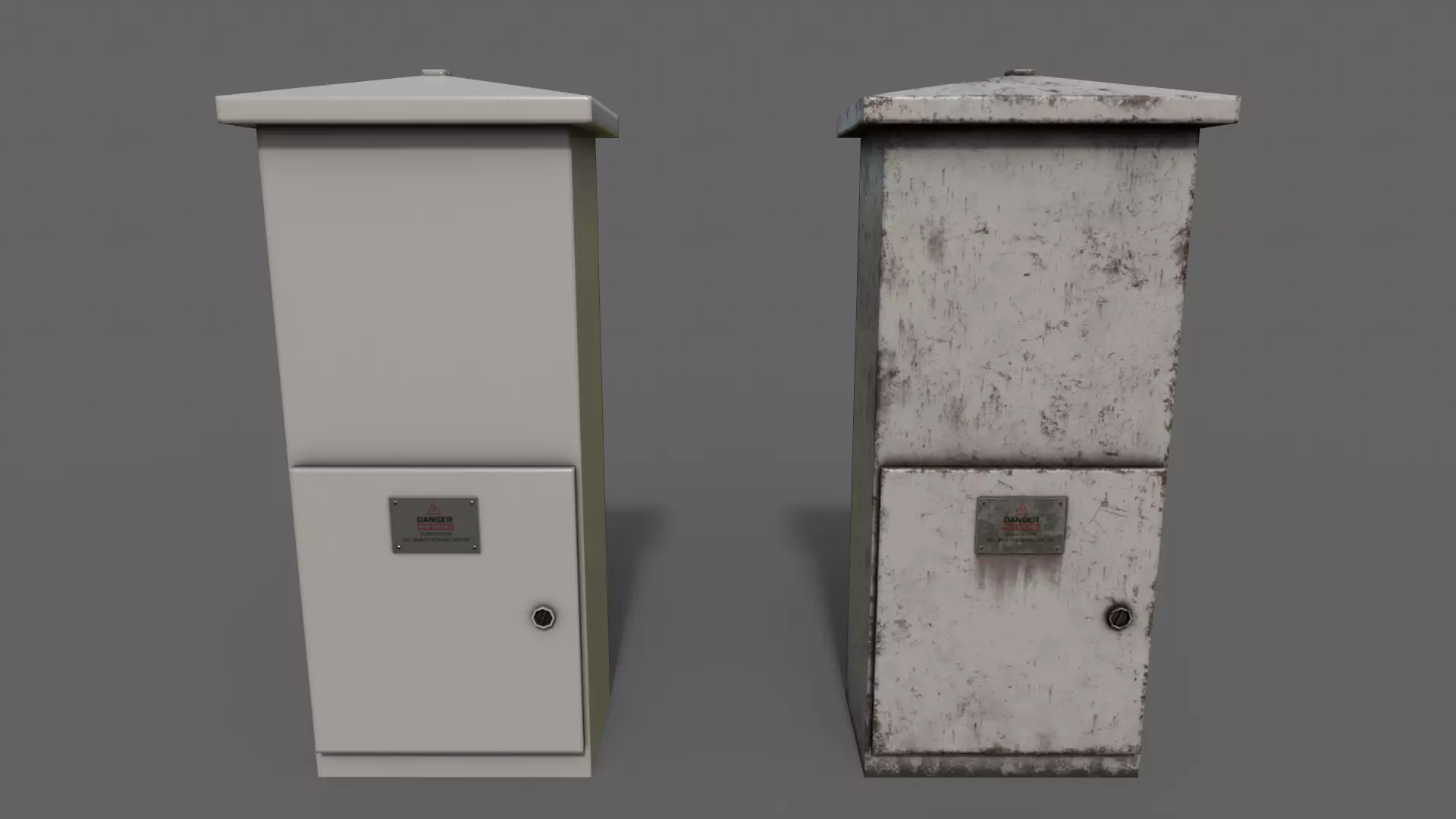 PBR Electric Box LightGrey V4 Low-poly 3D model_0