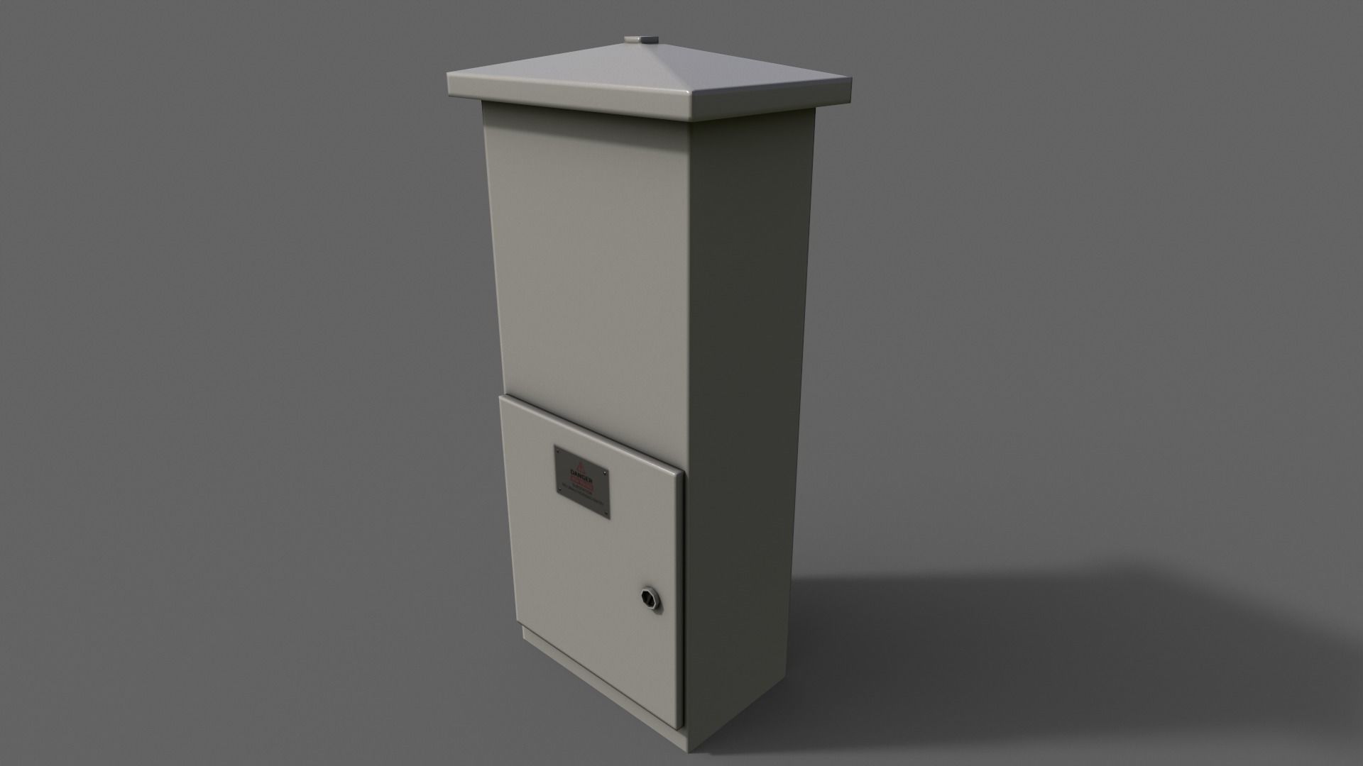 PBR Electric Box LightGrey V4 Low-poly 3D model_7