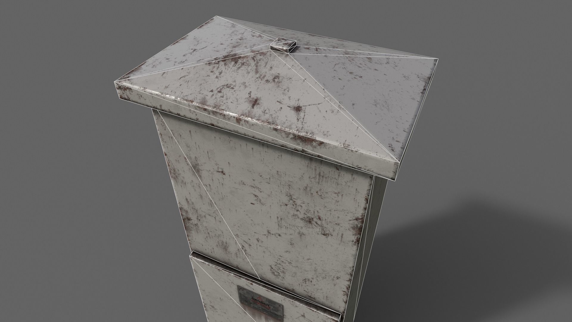 PBR Electric Box LightGrey V4 Low-poly 3D model_19
