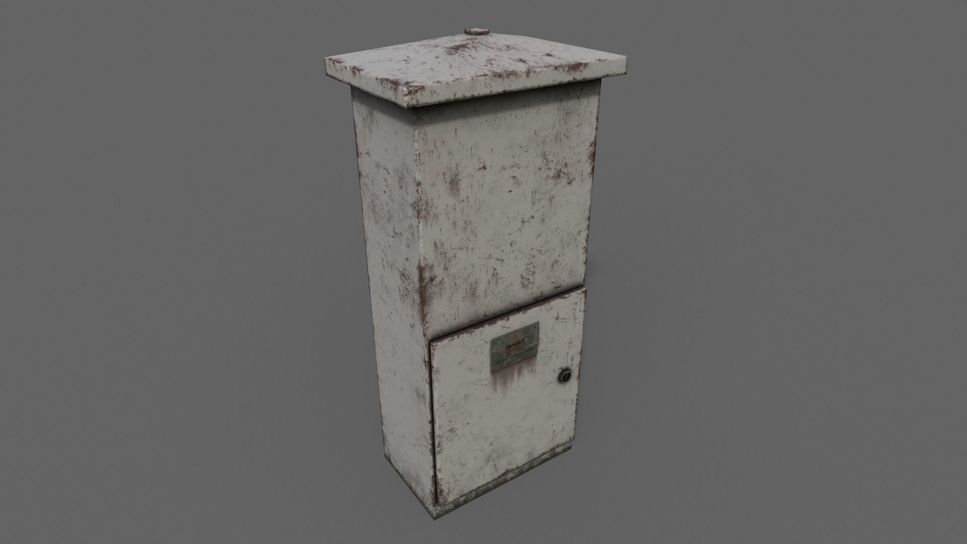 PBR Electric Box LightGrey V4 Low-poly 3D model_9