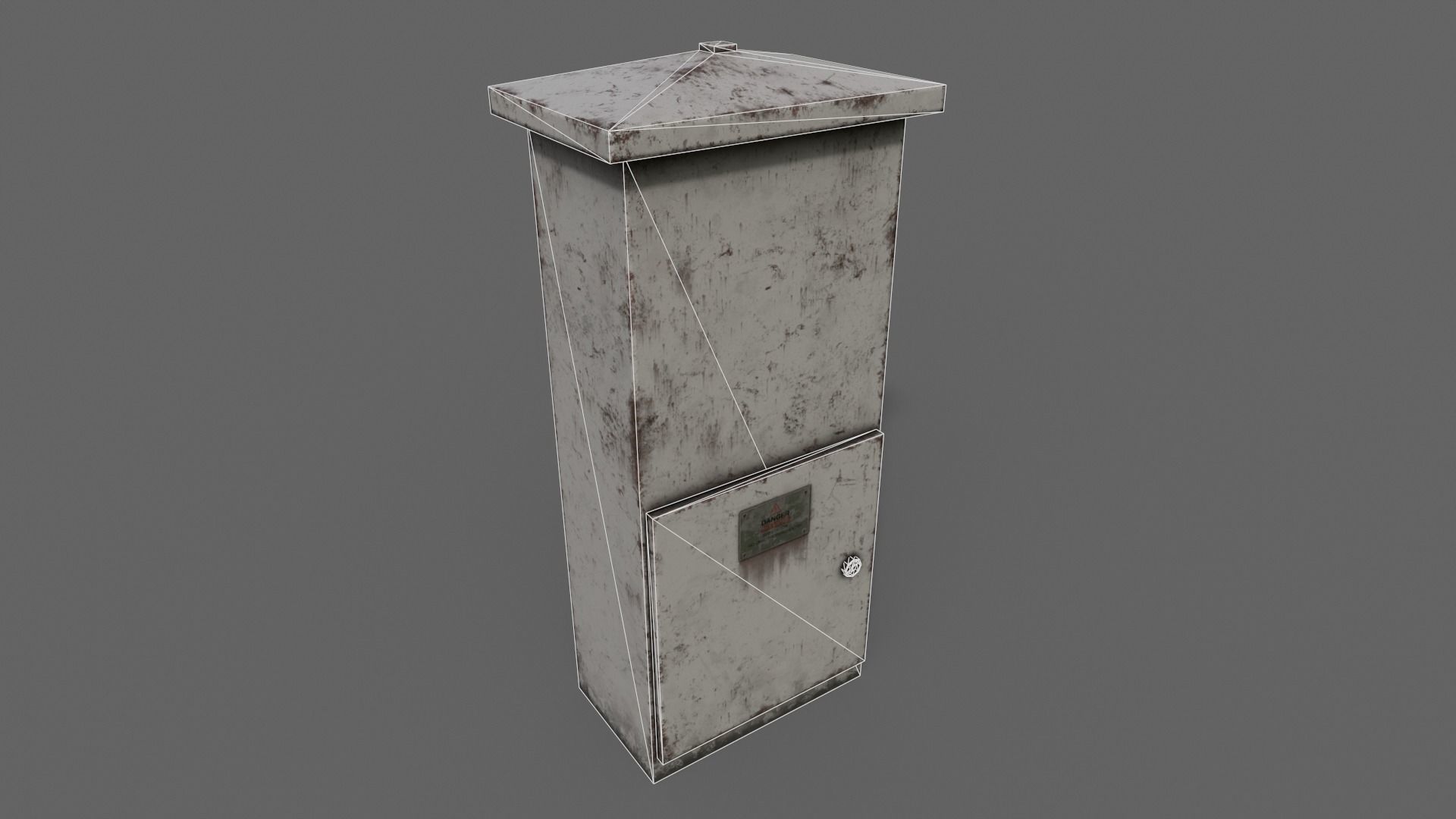 PBR Electric Box LightGrey V4 Low-poly 3D model_16