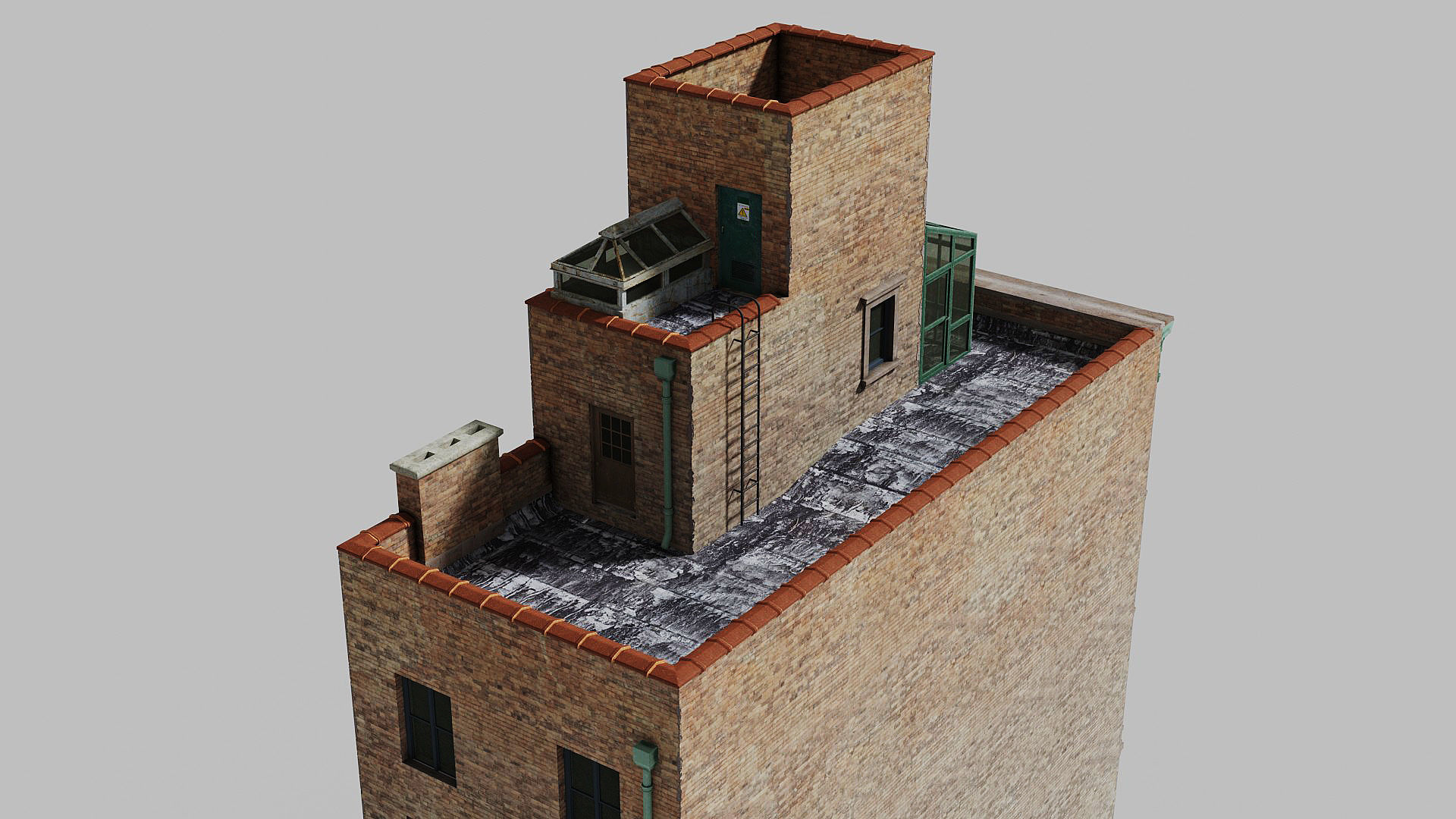 New York townhouse Low-poly 3D model_5