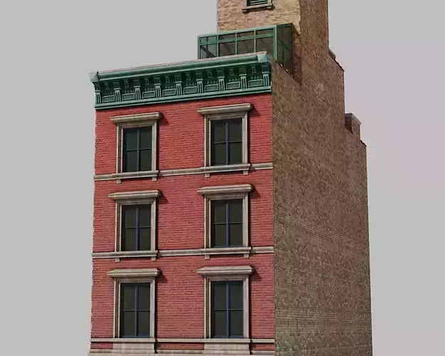 New York townhouse Low-poly 3D model