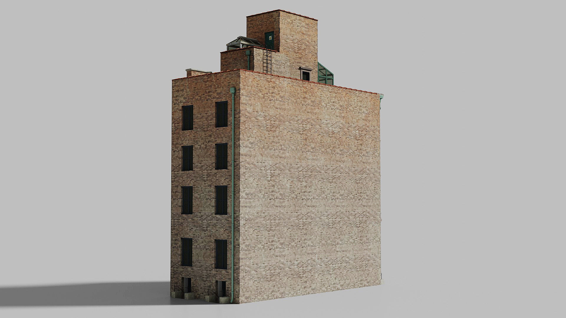 New York townhouse Low-poly 3D model_3