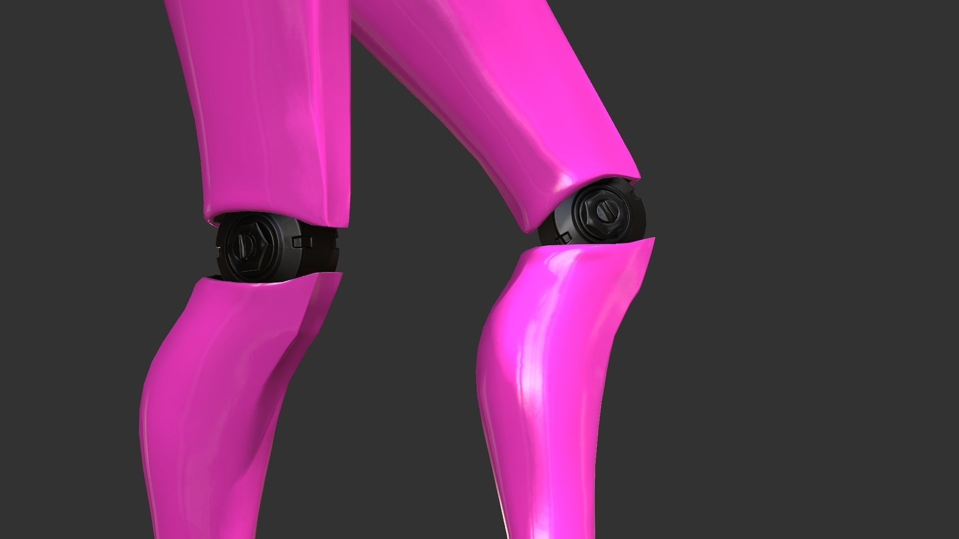 Female Robot Rigged Low-poly 3D model_3