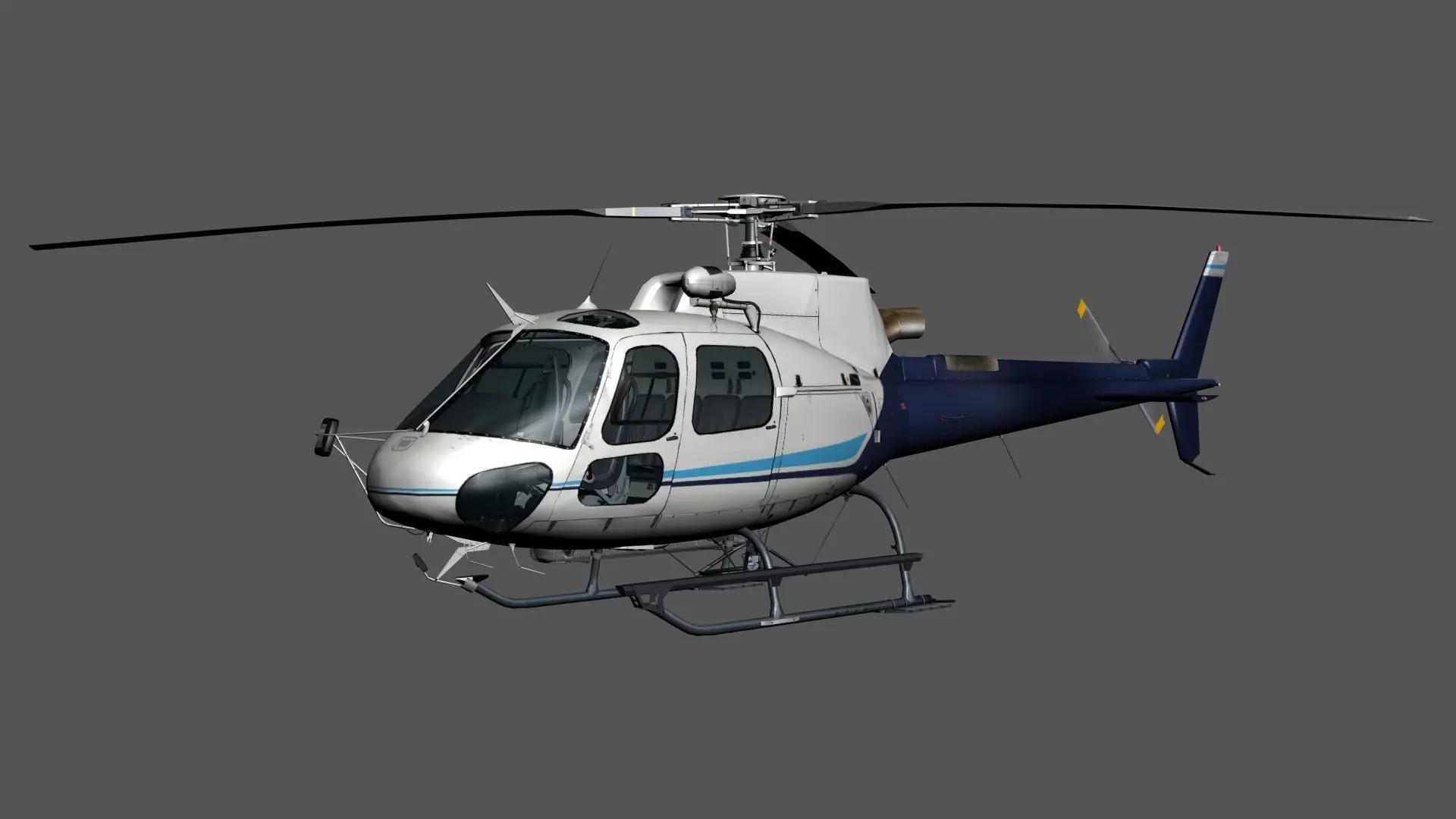 Helicopter Low-poly 3D model_0