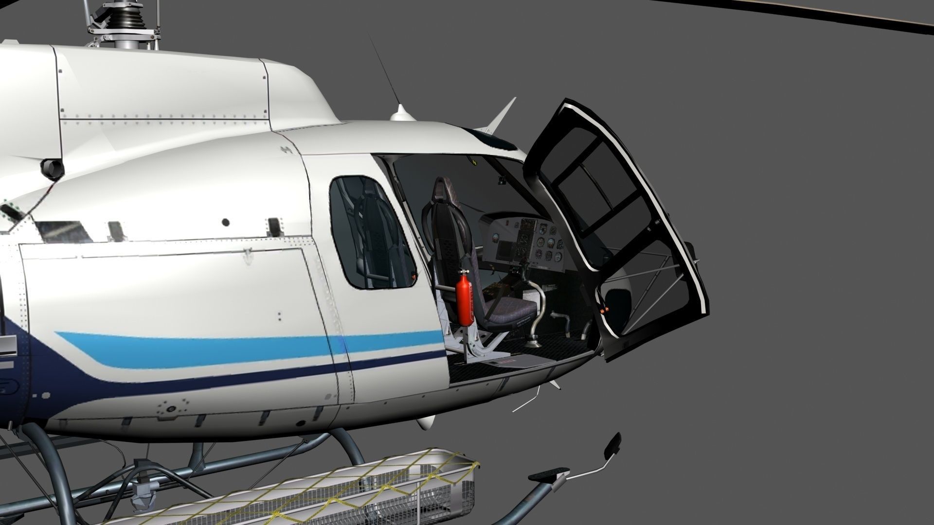 Helicopter Low-poly 3D model_8