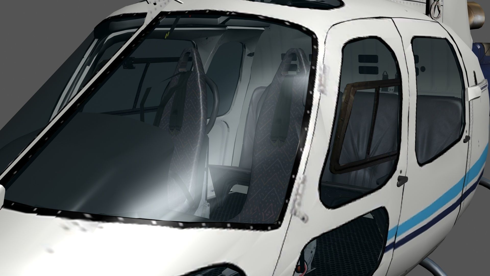 Helicopter Low-poly 3D model_3