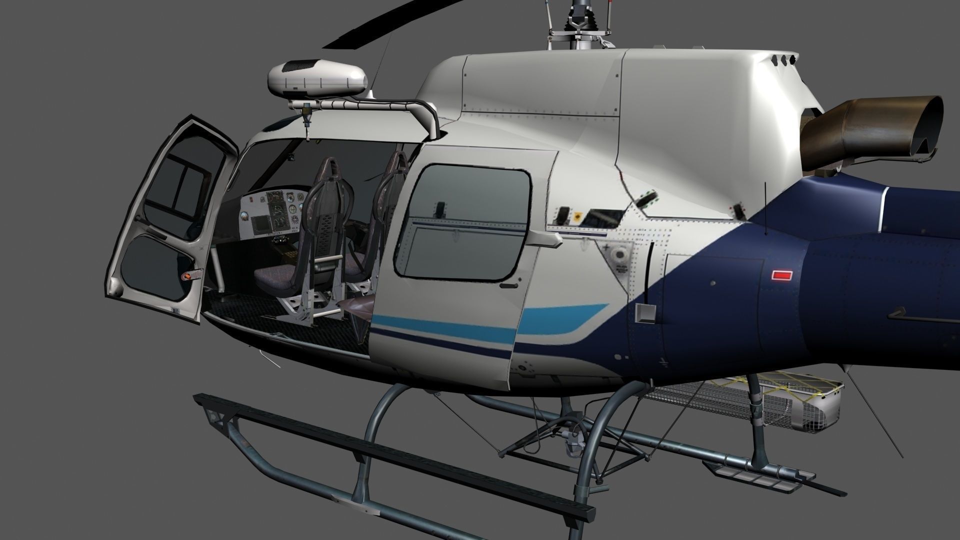 Helicopter Low-poly 3D model_7