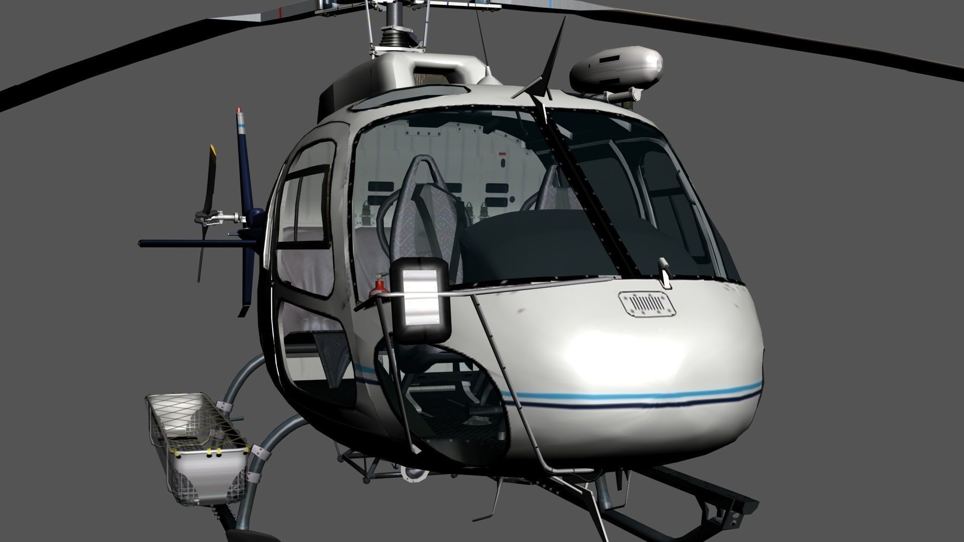 Helicopter Low-poly 3D model_2