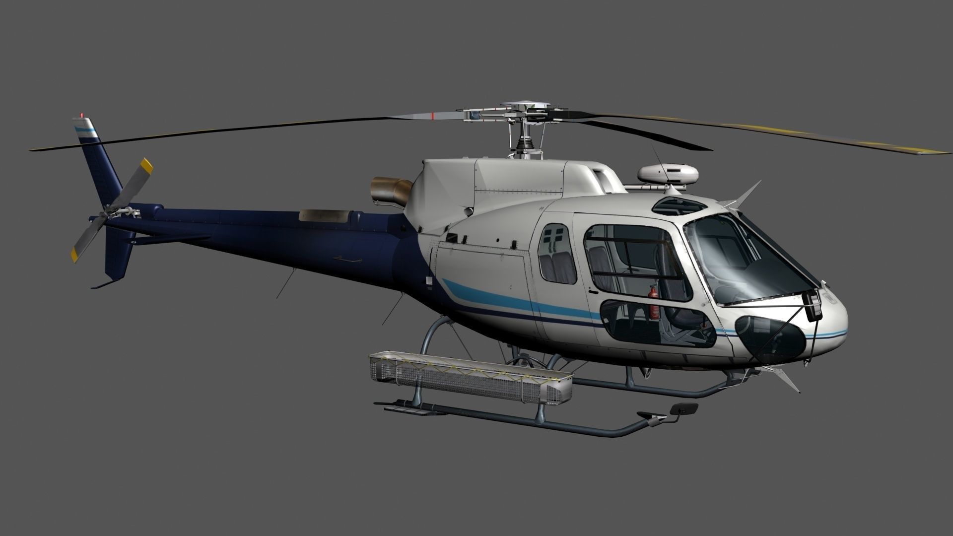 Helicopter Low-poly 3D model_1