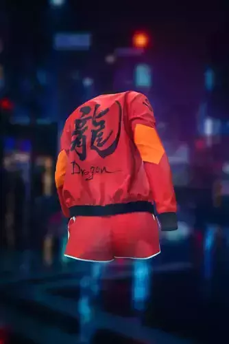 tracksuit jacket on street at night
