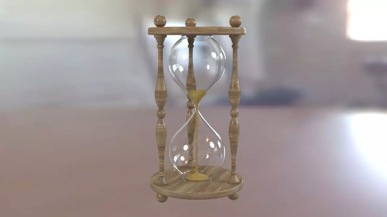 HourGlass sand Low-poly 3D model_0