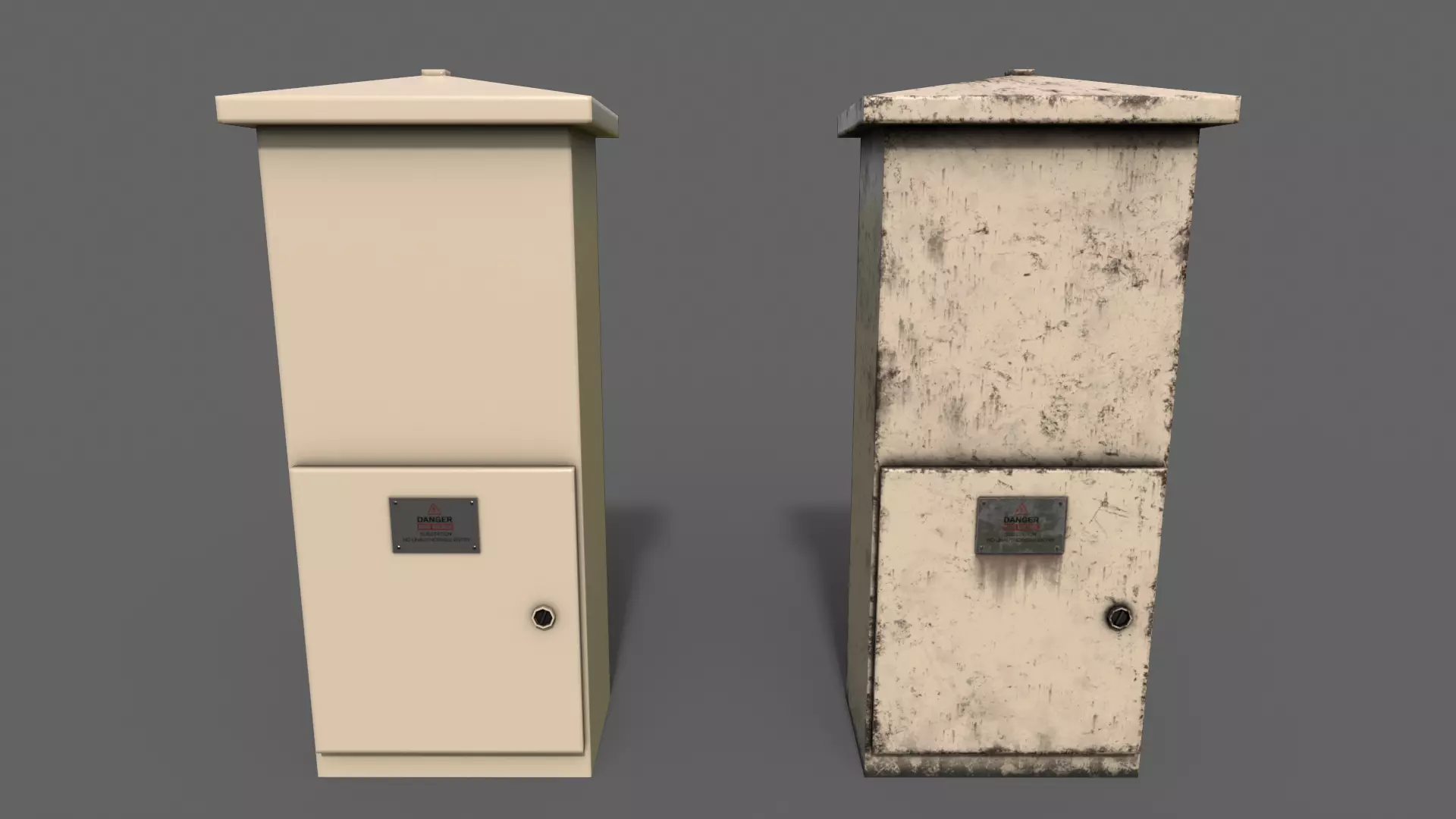 PBR Electric Box BoneWhite V4 Low-poly 3D model_0