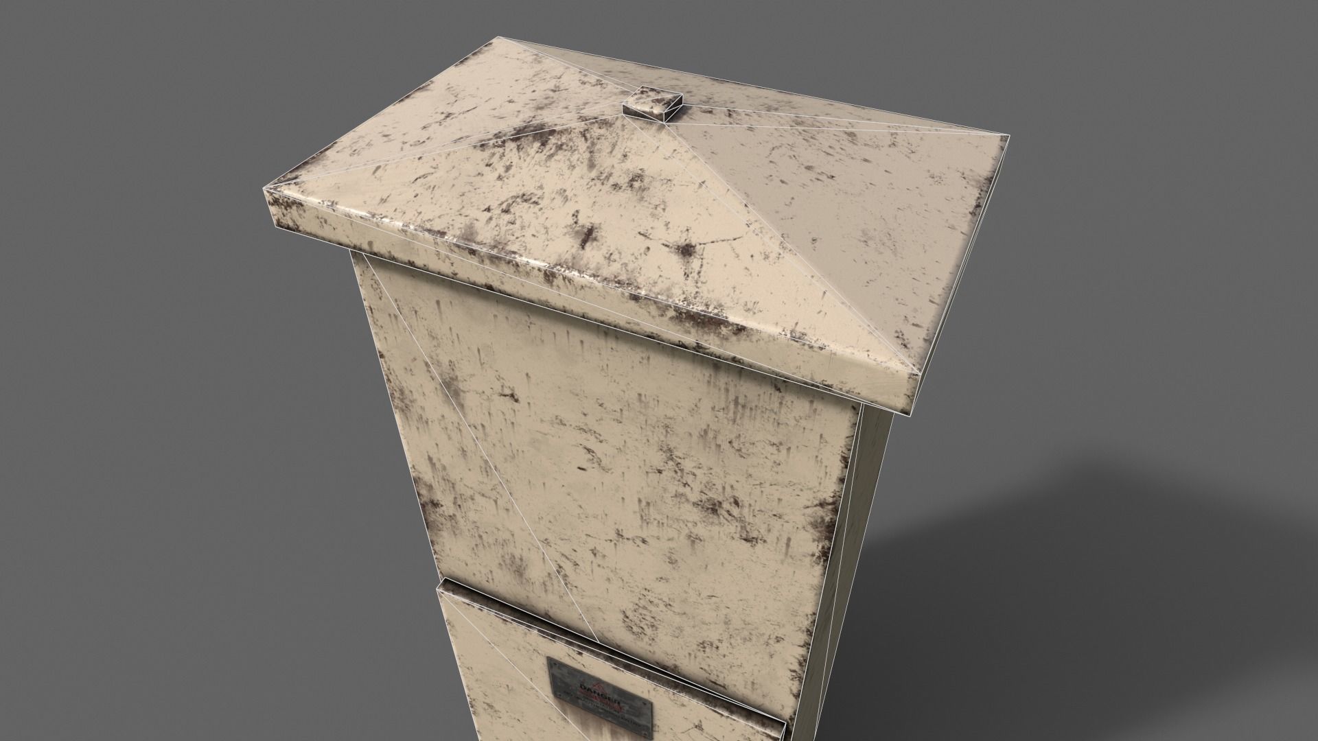 PBR Electric Box BoneWhite V4 Low-poly 3D model_19