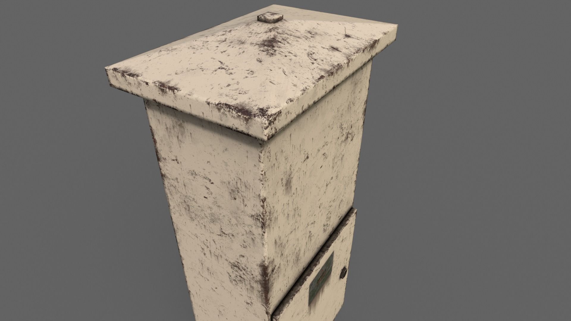 PBR Electric Box BoneWhite V4 Low-poly 3D model_11