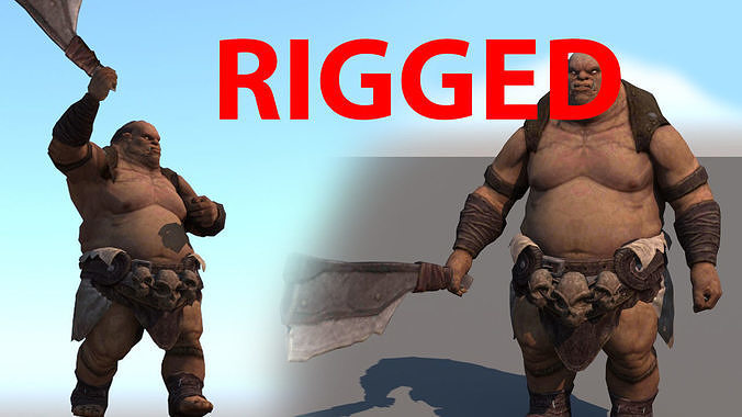 Rigged ORC  Low-poly 3D model
