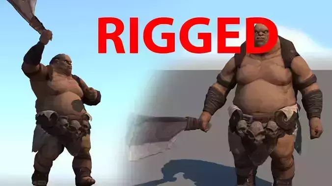Rigged ORC  Low-poly 3D model