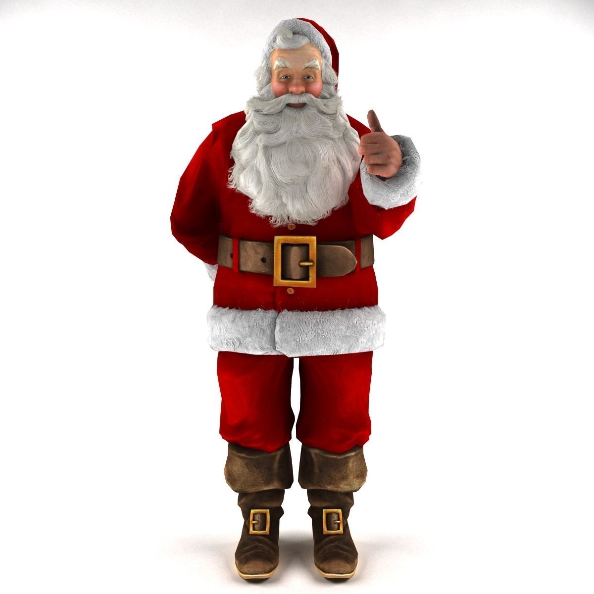 Santa Claus Rigged Low-poly 3D model_3