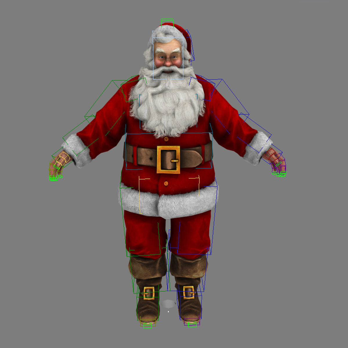 Santa Claus Rigged Low-poly 3D model_11