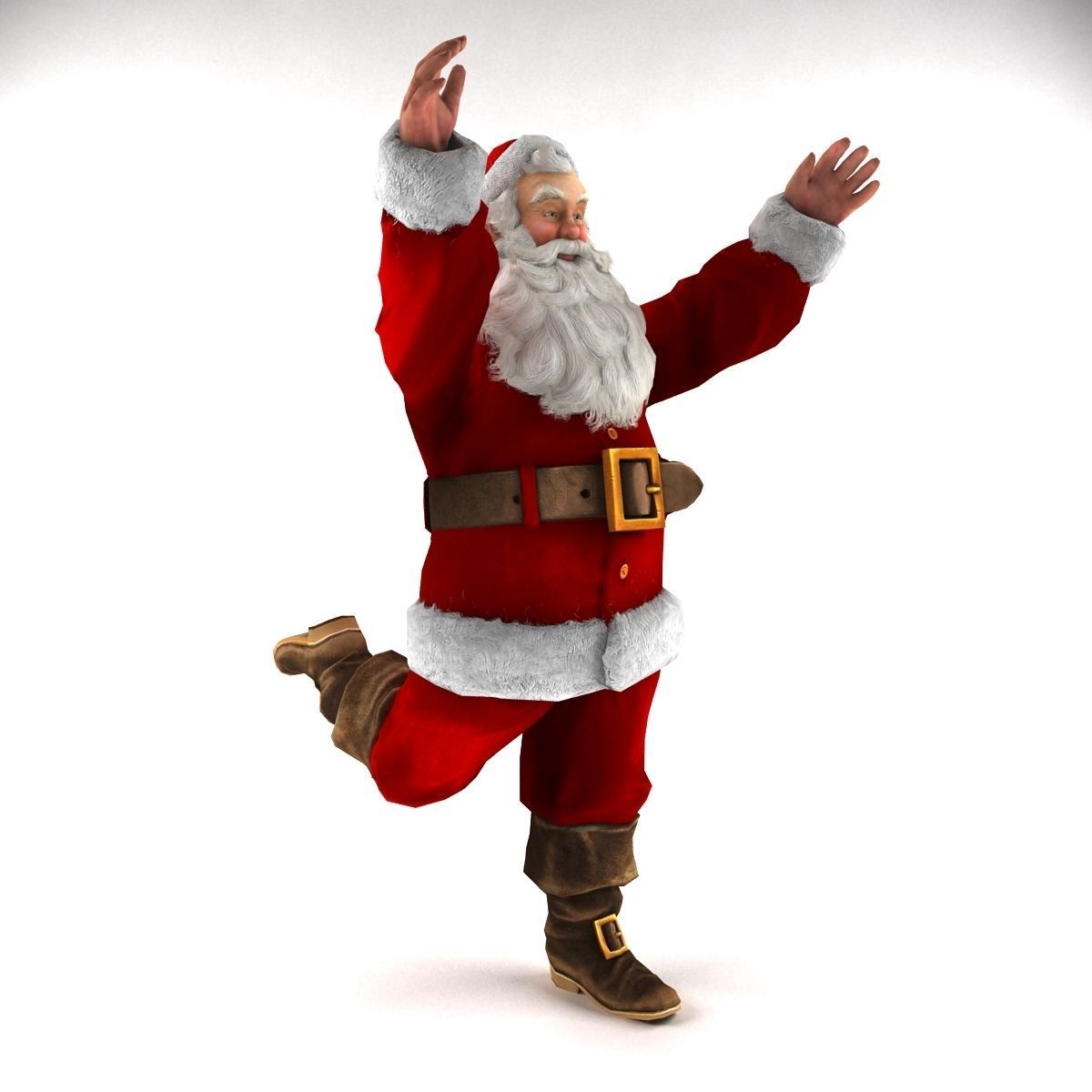 Santa Claus Rigged Low-poly 3D model_4