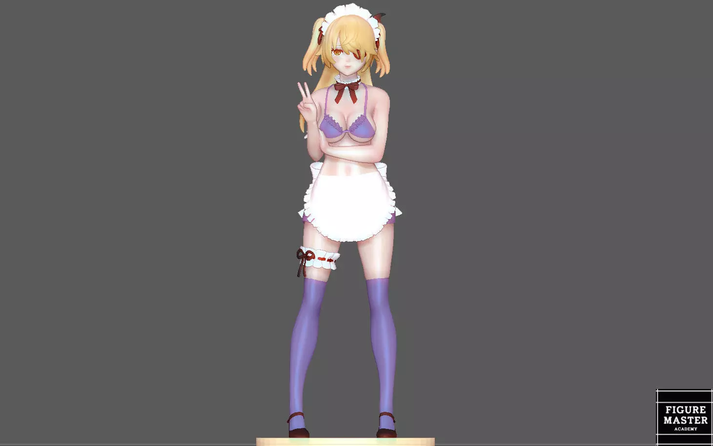 FISCHL GENSHIN IMPACT MAID STATUE CUTE GIRL GAME ANIME CHARACTER 3D print model