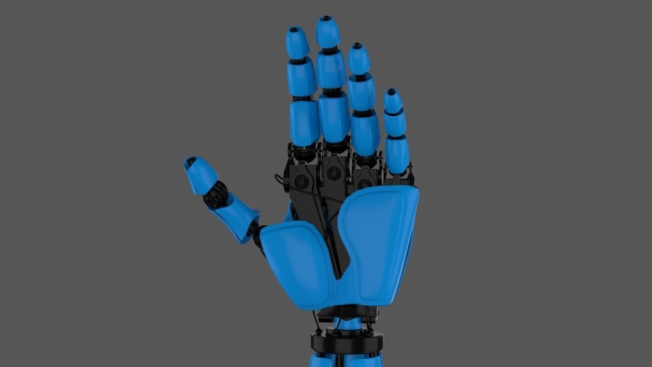 Robot Hand  Low-poly 3D model_7