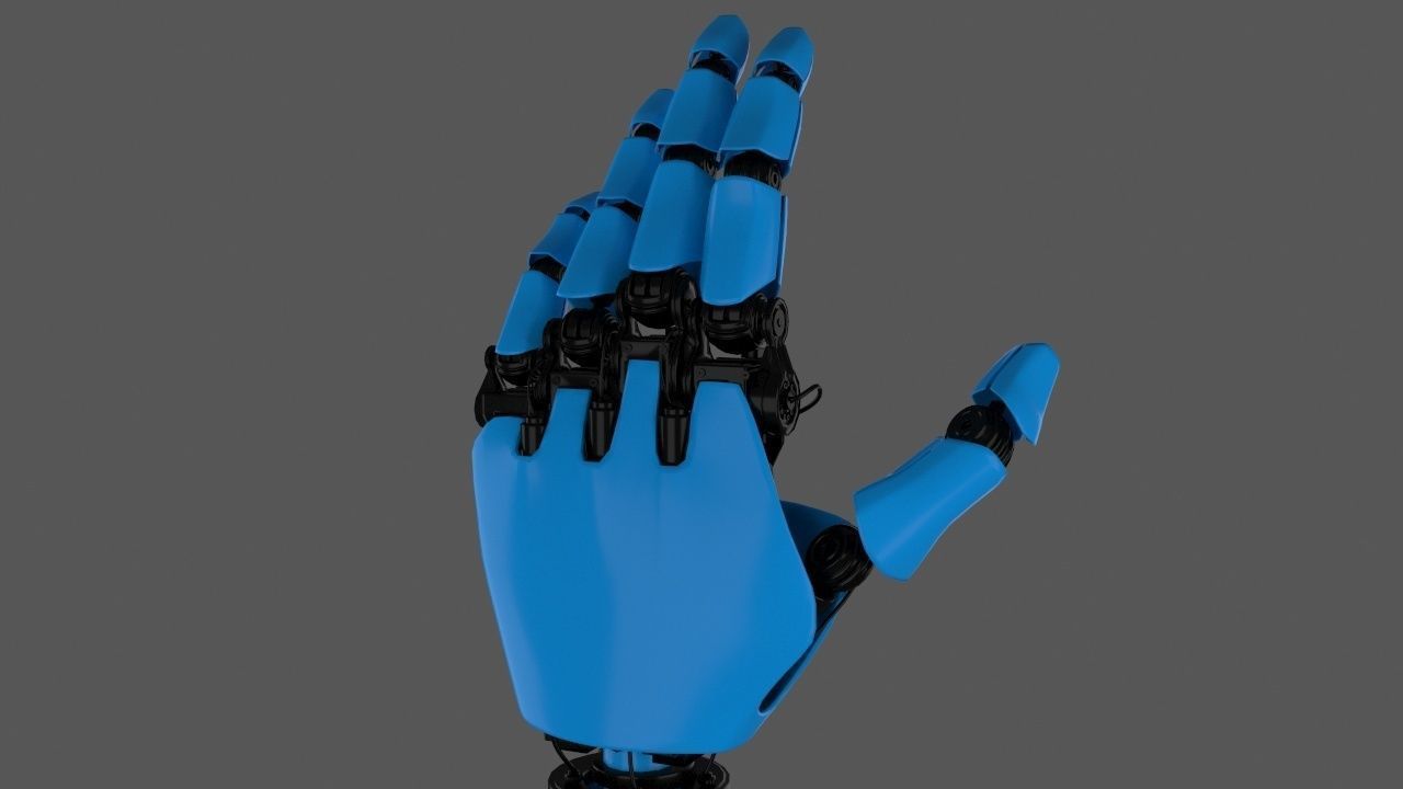 Robot Hand  Low-poly 3D model_9